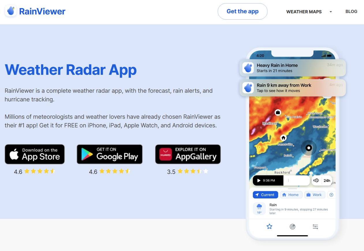 Leaflet + RainViewerのWeather Maps APIを表示させてみた FOUR4to6